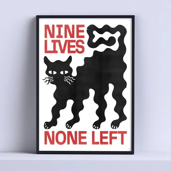 Cuadro Gato Negro Nines Live Animales 30x40cm Listo P Colgar Negro Negro